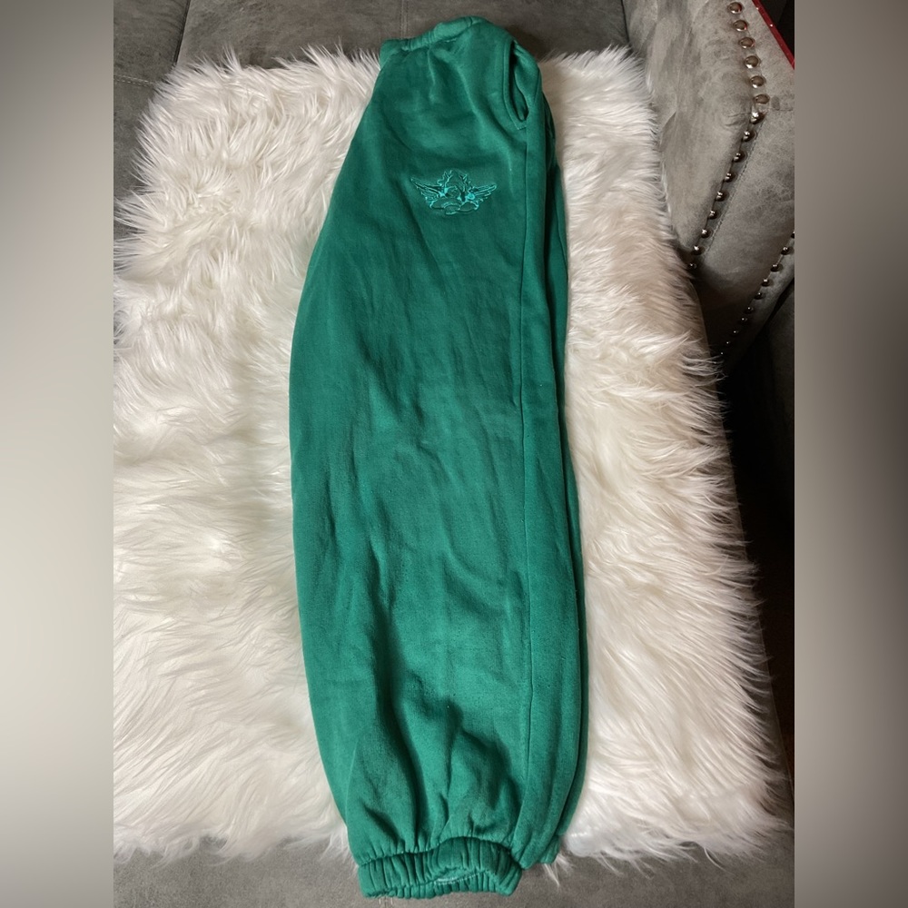 Boys Lie Josh Grunfeld Vintage Sweatpants in Emerald Green - Picture 5 of 8